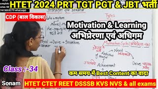 motivation and learning  अभिप्रेरणा एवं अधिगम  CDP psychology classes topic wisemotivation cycle [upl. by Ylrrad544]