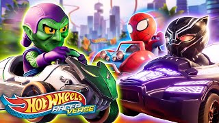 Epic RacerVerse Showdown with Marvel Super Hero Cars  More Cartoon Videos for Kids [upl. by Kcirrag]