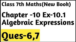 Ex101 Chapter 10 Algebraic Expressions  Question  67  Class 7th Maths New Book [upl. by Ailak]