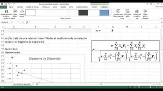 Coeficiente de correlación con excel [upl. by Strohbehn]