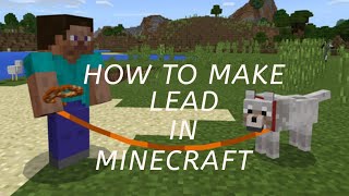 How to make lead in Minecraft in 2020 How to make lead in Minecraft  Minecraft [upl. by Housum986]