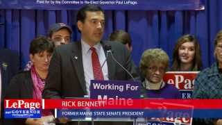 frmr Maine Senate President Rick Bennett endorses Governor LePage [upl. by Aissac383]