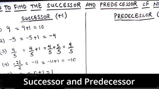 Successor amp Predecessor of Natural Numbers  Rational Numbers amp Integers  Successor amp predecessor [upl. by Holub]