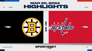 NHL Highlights  Bruins vs Capitals  March 30 2024 [upl. by Favianus]