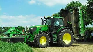 2017 John Deere 6250R With Triple Mower Conditioner [upl. by Merat77]