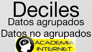 Deciles para datos agrupados y no agrupados [upl. by Kcirej]