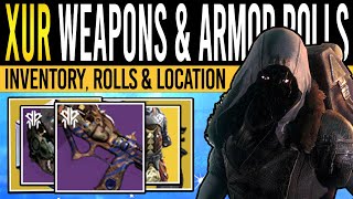 Destiny 2 XURS NEW WEAPONS amp RARE ARMOR 24th November Xur Inventory  Armor Loot amp Location [upl. by Ahsieker]