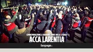 Acca Larentia commemorazione a quarantanni dalla strage presente e saluti romani davanti alla sed [upl. by Yaluz]