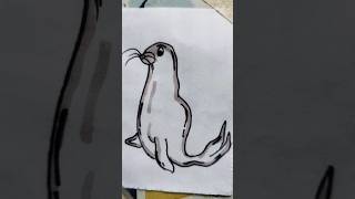 How To Draw Seal Drawing ❤ art shorts [upl. by Alaunnoif]