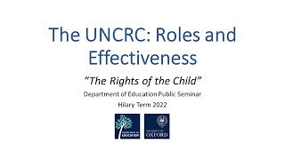 THE UNCRC ROLES AND EFFECTIVENESS [upl. by Nyrhtakyram959]