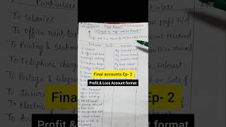 final accounts without adjustments class 11bcom final account profit amp loss account format shorts [upl. by Ajna325]