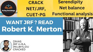 Robert K MertonFunctionalism Strain Theory amp Key Concepts for NET JRF Sociology  Acing Sociology [upl. by Samuelson]