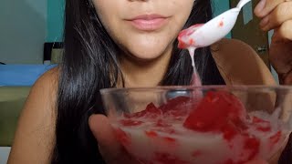 ASMR comiendo gelatina y probando la nutrichicha 🇻🇪 mientras charlamos un poco [upl. by Eimarrej230]