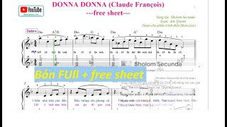 DONNA DONNA Claude François  Easy piano sheet for beginners free sheet [upl. by Iffar]