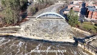 Flood footage Androscoggin River Maine [upl. by Katinka99]