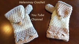 Helenmay Crochet Heavenly Blessing matching flip mittens DIY Tutorial [upl. by Ayotaj864]