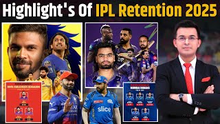 IPL 2025 Retention MS Dhoni Rohit Sharma Virat retained Pant Iyer released Know Top Highlights [upl. by Ecirtak531]