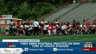 First SEMO Football practice on new turf at Houck Stadium [upl. by Jodi523]