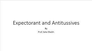 Anti tussive and expectorants [upl. by Kovacev]