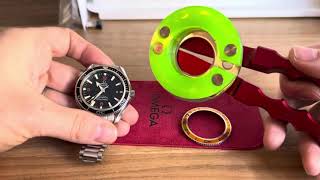 Omega Seamaster Planet Ocean 2500 Bezel Swap and Removal Forstner Bracelet [upl. by Obocaj]