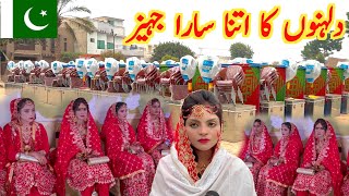 Biggest Pakistani wedding 200 bridals  Dulhanu Ka ITNA Sara Jahez  Pakistan village [upl. by Kal134]