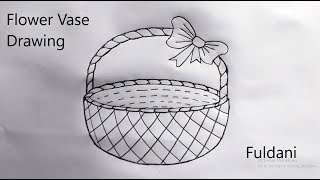 Fuldani Easy Drawing  Draw a Flower Pot  Flower vase Art [upl. by Kerr]