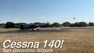 Cessna 140 • Takeoff from San Geronimo Airpark • N80H [upl. by Edras]