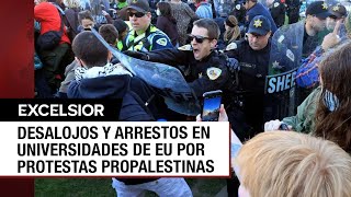 Más de 2 mil arrestos en universidades de EU por protestas propalestinas [upl. by Ttegirb]