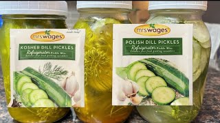 Easy Homemade Pickles Mrs Wages Kosher Dill amp Polish Dill StepbyStep Guide [upl. by Asssilem]