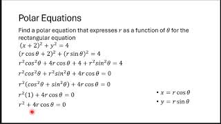 Converting Between Polar and Rectangular Equations [upl. by Foulk317]