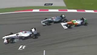 Kamui Kobayashi and Adrian Sutil overtake on Michael Schumacher Turkish GP 2011 [upl. by Royall43]