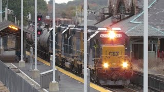 CSX B725 Through Framingham Station 745am [upl. by Edie396]