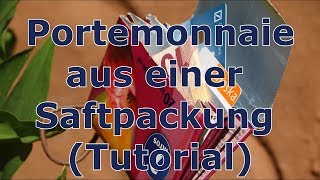 Portemonnaie aus einer Saftpackung Tutorial [upl. by Elokyn]