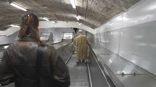 Sweden Stockholm Fridhemsplan Subway Station 4X escalator  night [upl. by Malas]