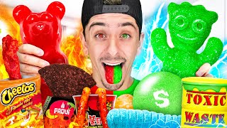 Eating the Worlds BIGGEST Spicy VS Sour Food  Challenge [upl. by Ansilme]