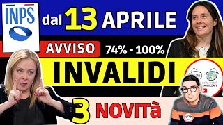 🔴 INVALIDI PARZIALI TOTALI NOVITÀ dal 13 APRILE ➡ IMPORTI INCREMENTI NUOVE TABELLE PENSIONE MIA 500€ [upl. by Aiel]