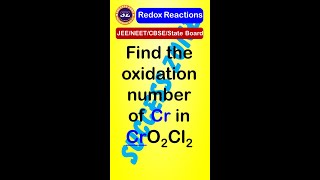 Find the oxidation number of Cr in CrO2Cl2  Shorts  Redox Reaction  JEENEETCBSEState Board [upl. by Sucramej903]