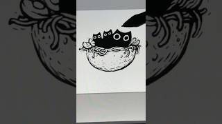 Cat Ramen shorts drawing art [upl. by Valerlan]