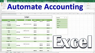 fully automatic accounting book keeping in excel journal ledger balance  computerized accounting [upl. by Accissej]