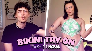 FIANCE Rates my FASHION NOVA BIRTHDAY BIKINIS  Haul [upl. by Wendi]