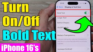 🔠 iPhone 1616 Pro Max How to EnableDisable BOLD TEXT 📖 [upl. by Daugherty]