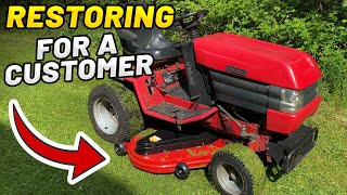 GARDEN TRACTOR DECK RESTORATION FOR A CUSTOMER [upl. by Goines]