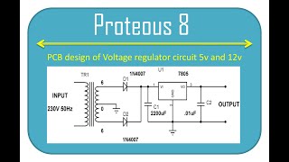 Voltage regulator on proteus 8 software [upl. by Asecnarf]