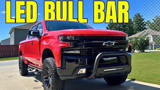 Rough Country LED Bull Bar  Silverado Aggressive Upgrade [upl. by Sokem338]