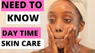 SKIN CARE SECRETS for Black Women My Daytime Skin Care Routine [upl. by Gnehp]