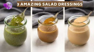 4 HEALTHY Salad Dressings that will SERIOUSLY Flavor your Salads [upl. by Liv906]