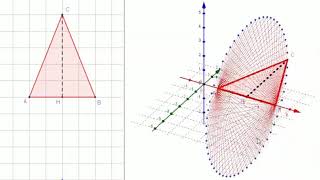 01Rotazione del triangolo isoscele attorno alla base [upl. by Maren]