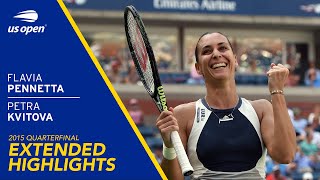 Flavia Pennetta vs Petra Kvitova Extended Highlights  2015 US Open Quarterfinal [upl. by Koral]