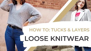 How To Wear A Loose Knit Sweater FOR BEGINNERS  Knitwear Outfit Ideas [upl. by Anyat]