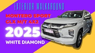 2025 Mitsubishi Montero Sport GLX MT 4X2 White Diamond  EXTERIOR WALKAROUND [upl. by Callas]